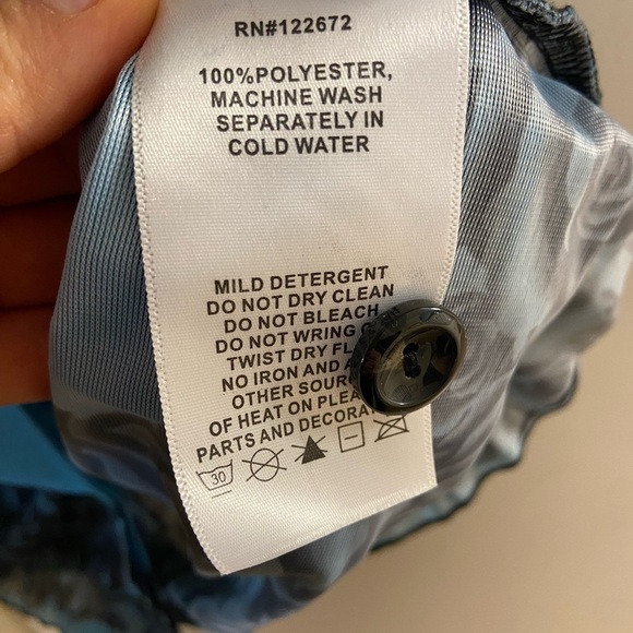 Saint Gil Animal Print dress with Blue Accents button front Medium - Picture 10 of 10